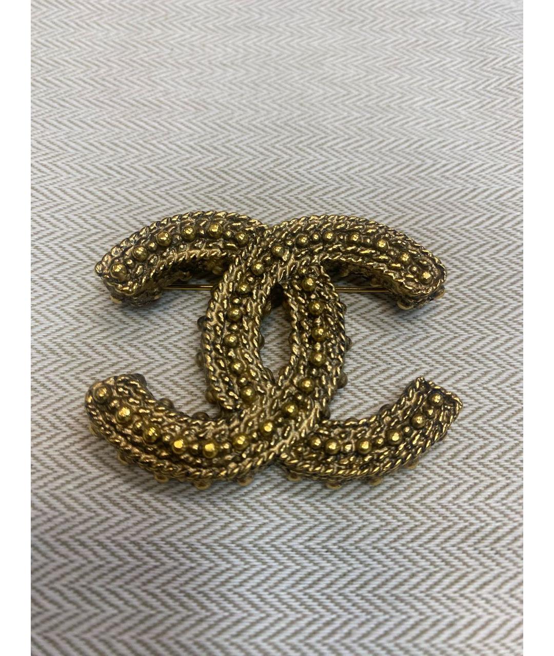 CHANEL Золотая металлическая булавка / брошь, фото 6