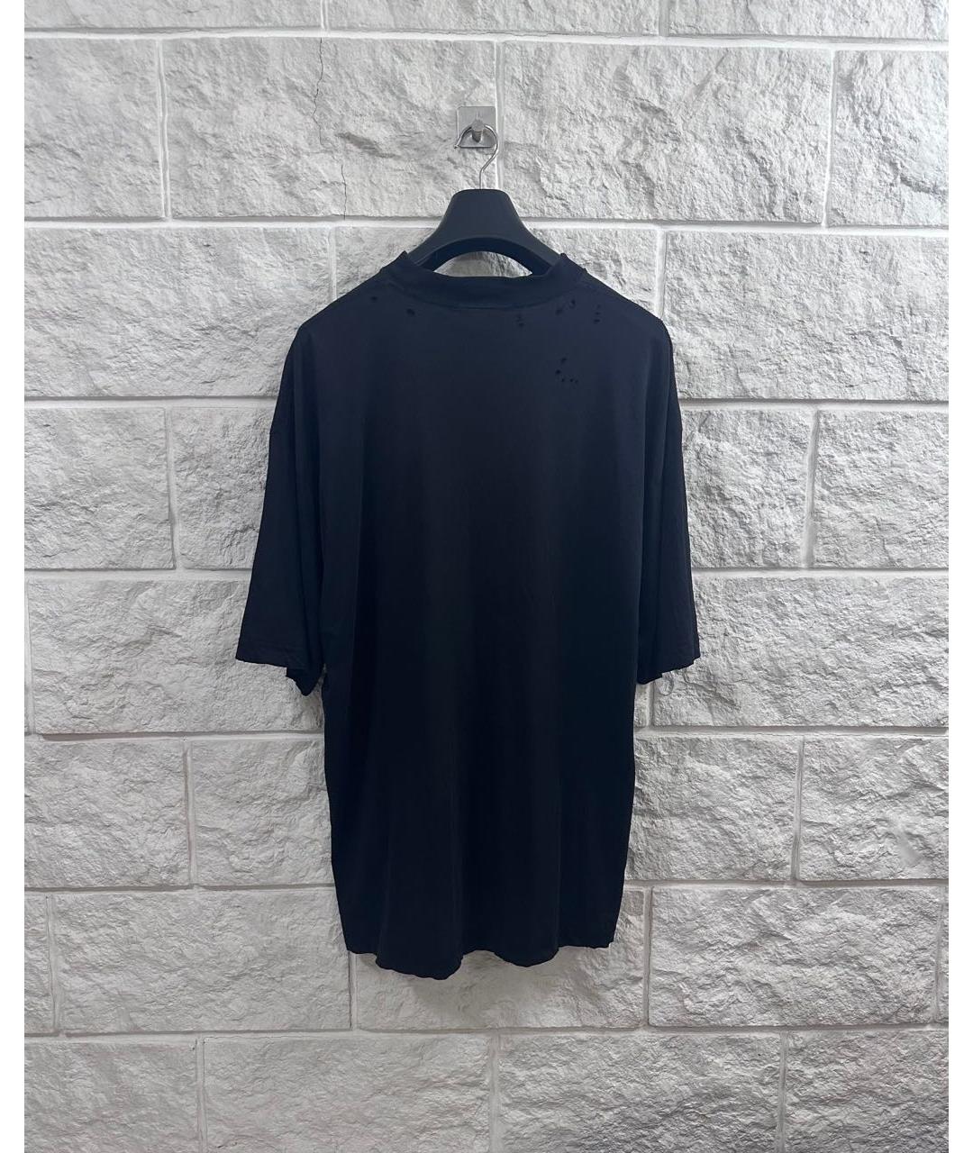 BALENCIAGA Черная хлопковая футболка, фото 2