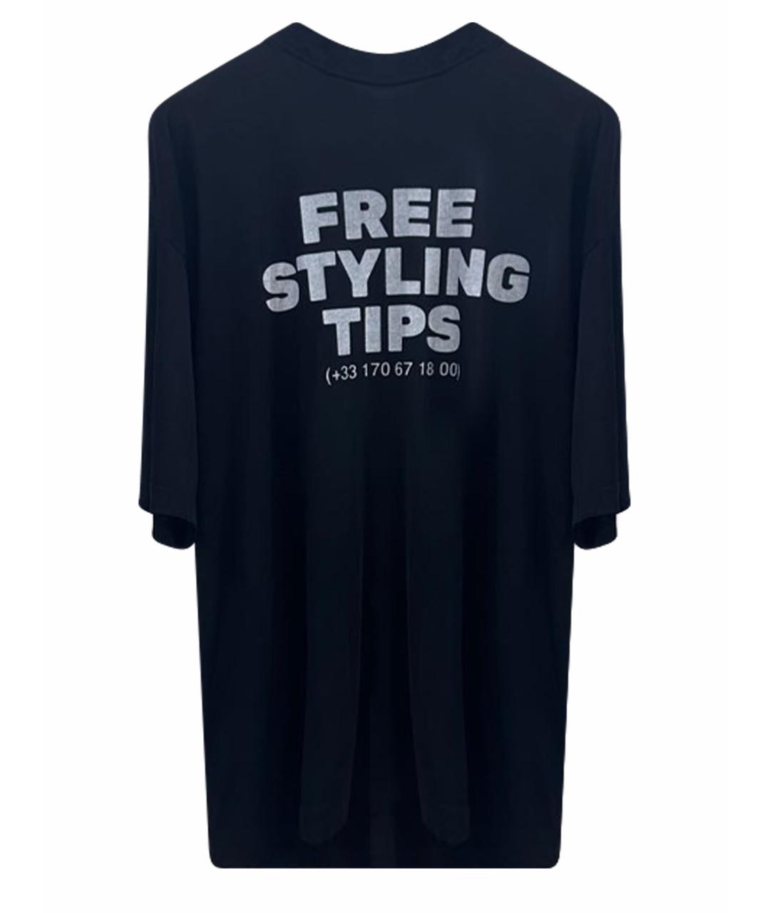 BALENCIAGA Черная хлопковая футболка, фото 1