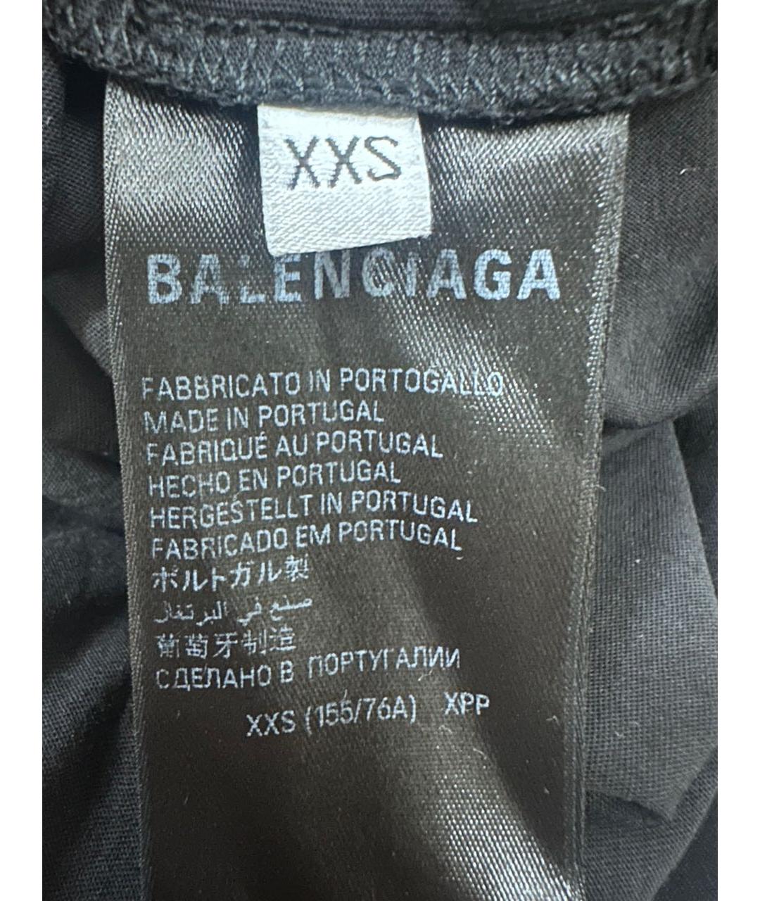 BALENCIAGA Черная хлопковая футболка, фото 6