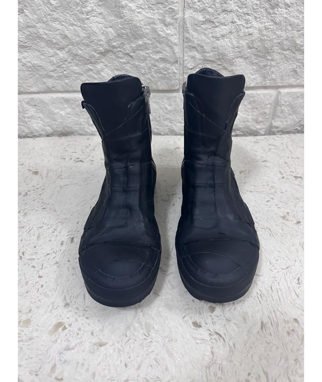 RICK OWENS Черные высокие кроссовки / кеды, фото 2