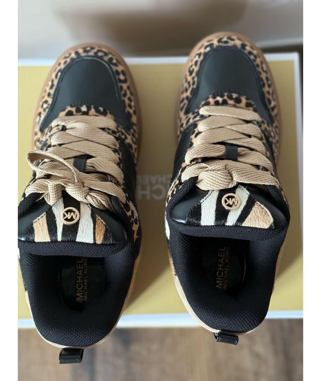 MICHAEL MICHAEL KORS Черные кожаные кеды, фото 3