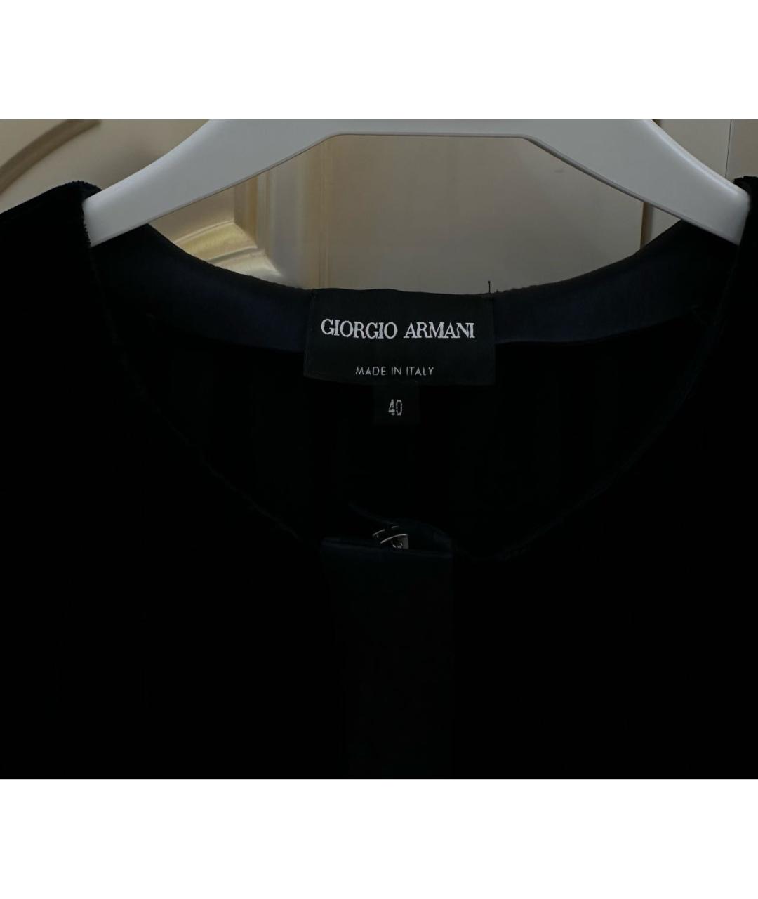 GIORGIO ARMANI Темно-синий бархатный кардиган, фото 4