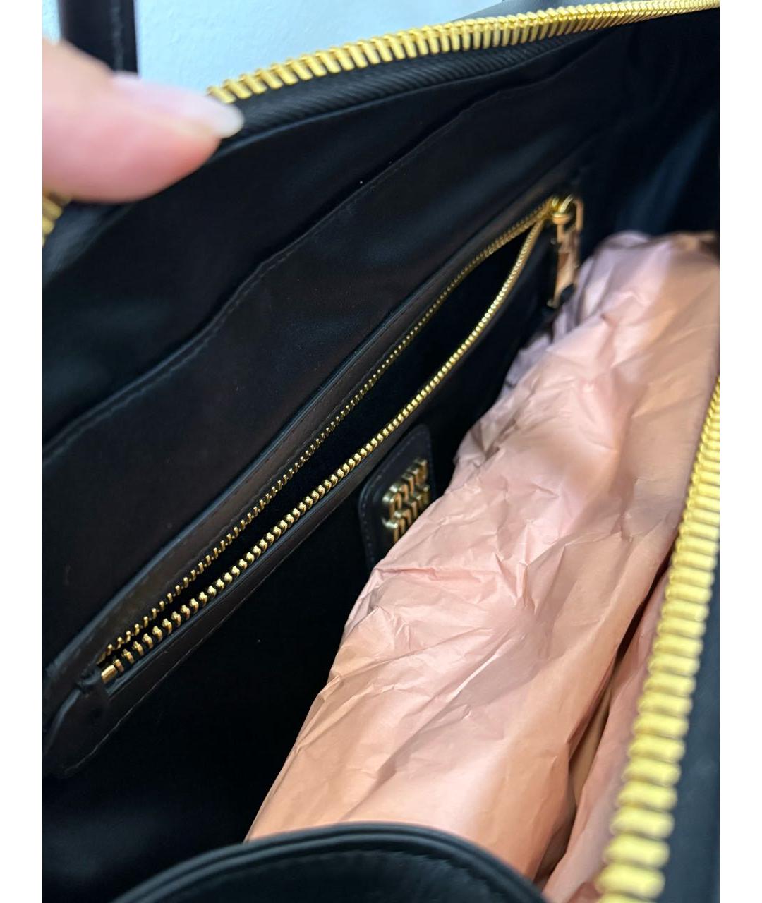 MIU MIU Черная кожаная сумка тоут, фото 5