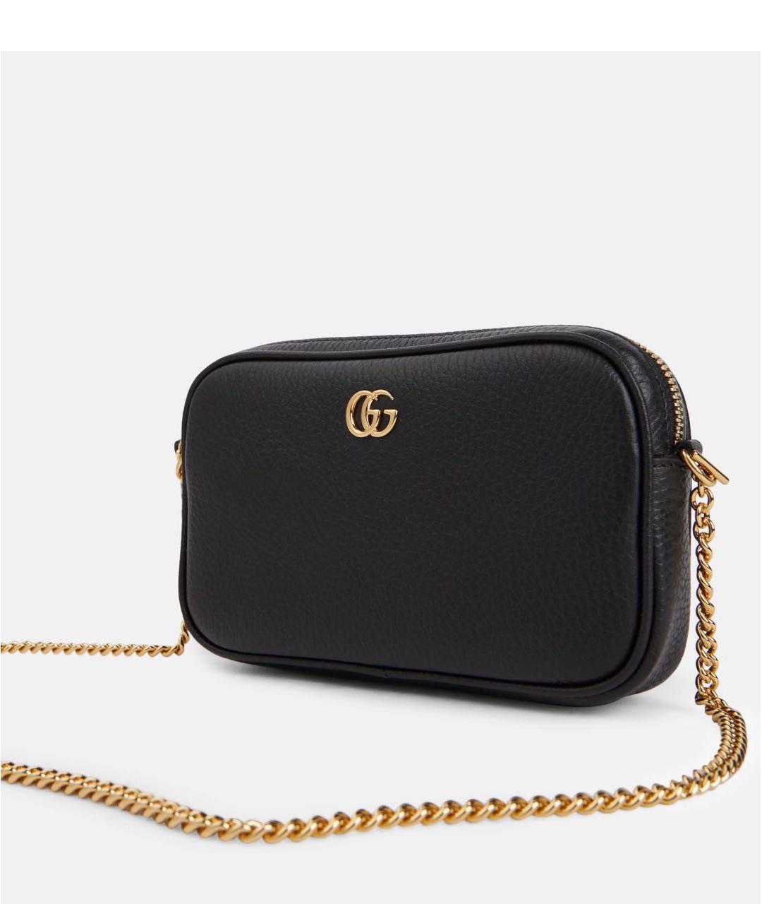GUCCI Черная кожаная сумка через плечо, фото 4