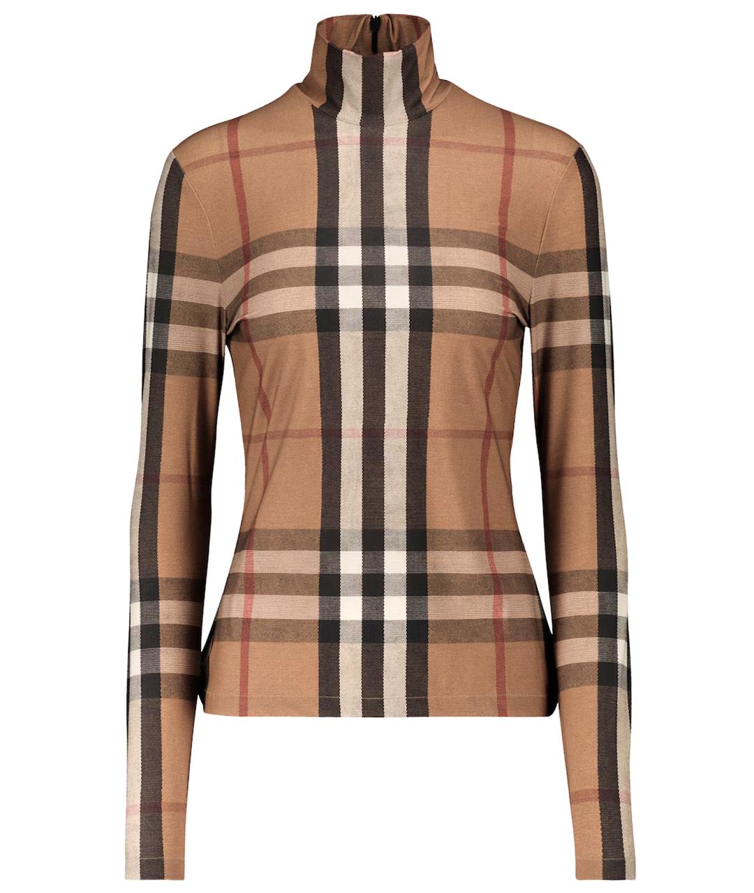 BURBERRY Коричневая полиамидовая водолазка, фото 1