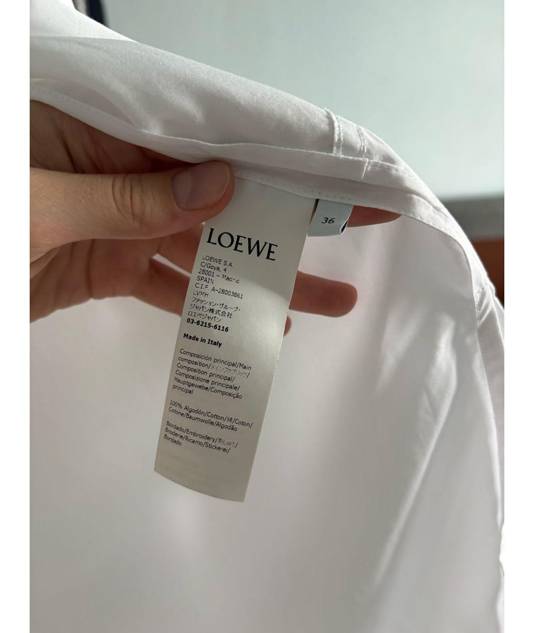 LOEWE Белая хлопковая рубашка, фото 6