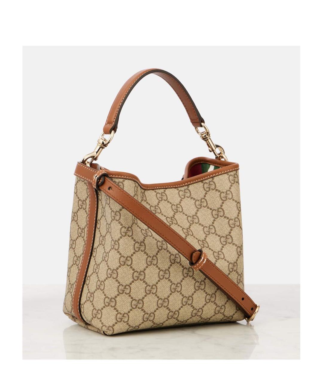 GUCCI Бежевая кожаная сумка через плечо, фото 5