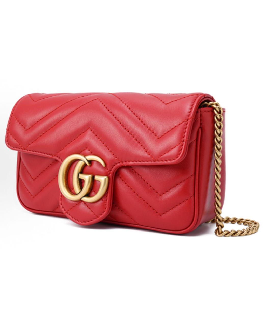 GUCCI Коралловая кожаная сумка через плечо, фото 2