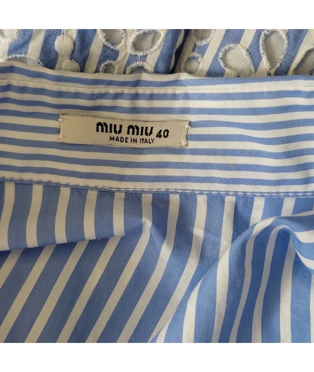 MIU MIU Голубое хлопковое платье, фото 4