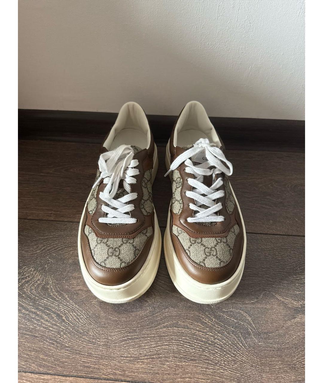 GUCCI Коричневые кеды, фото 2