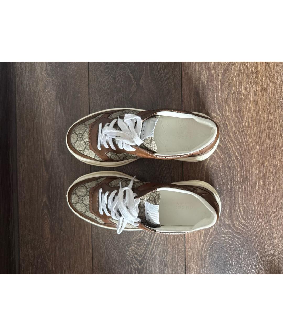 GUCCI Коричневые кеды, фото 3
