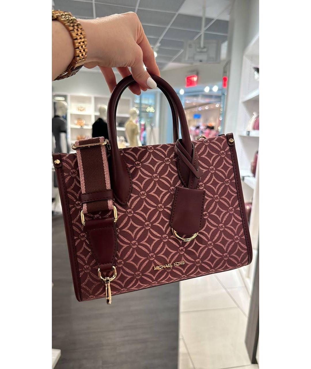 MICHAEL KORS Бордовая сумка тоут, фото 2