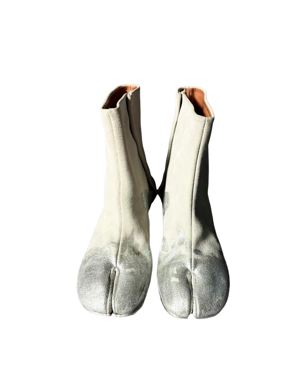 MAISON MARGIELA Бежевые замшевые ботильоны, фото 4