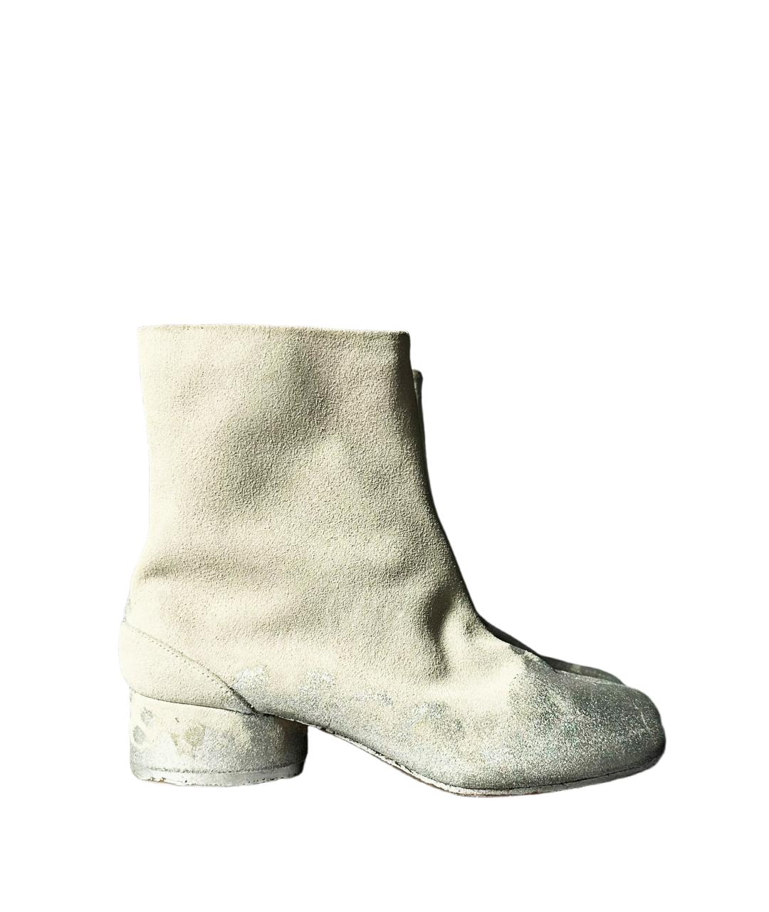 MAISON MARGIELA Бежевые замшевые ботильоны, фото 3