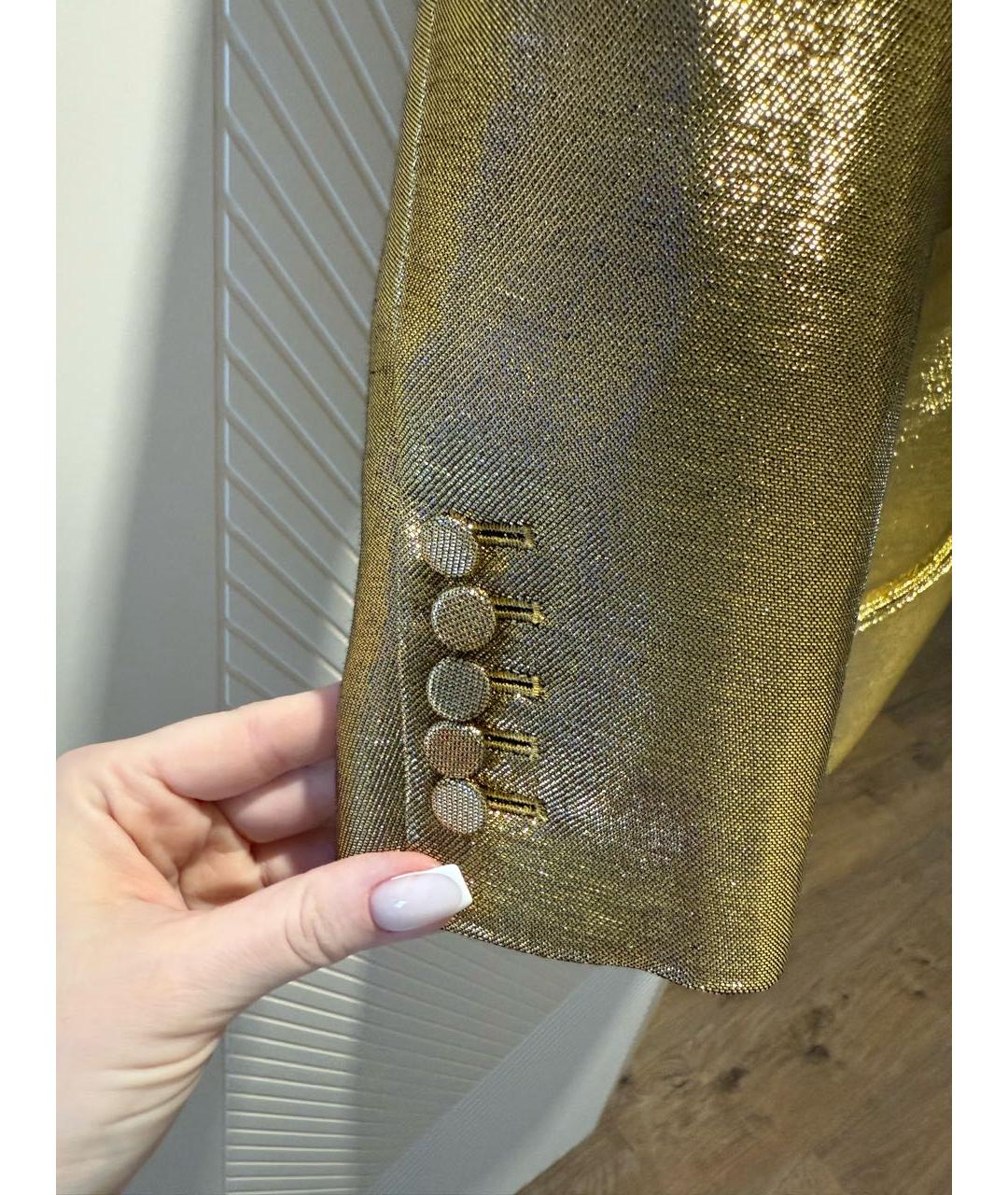 SAINT LAURENT Золотое вечернее платье, фото 3
