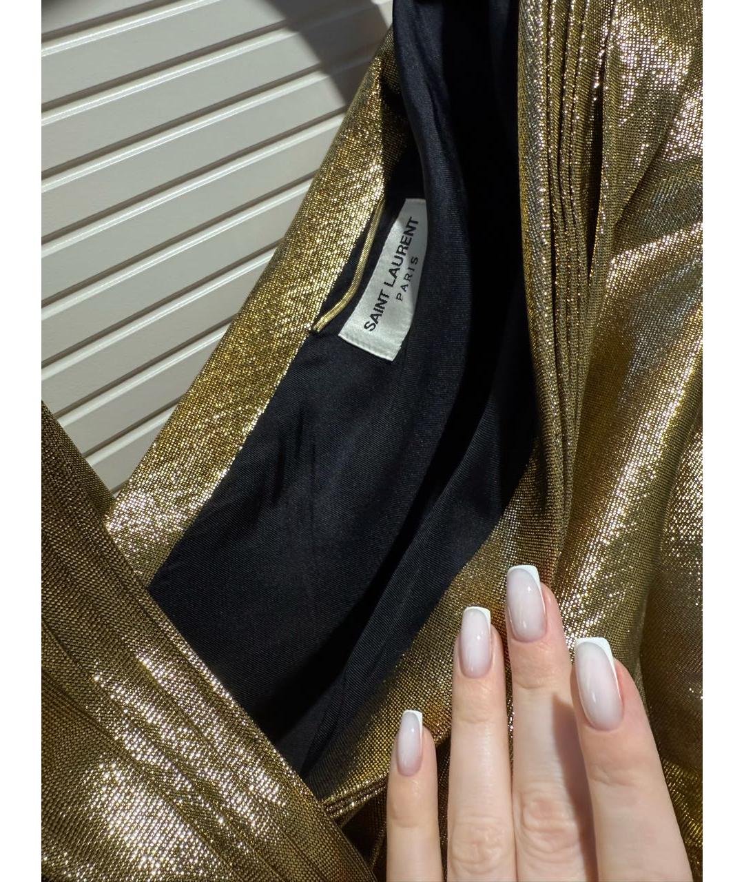 SAINT LAURENT Золотое вечернее платье, фото 2