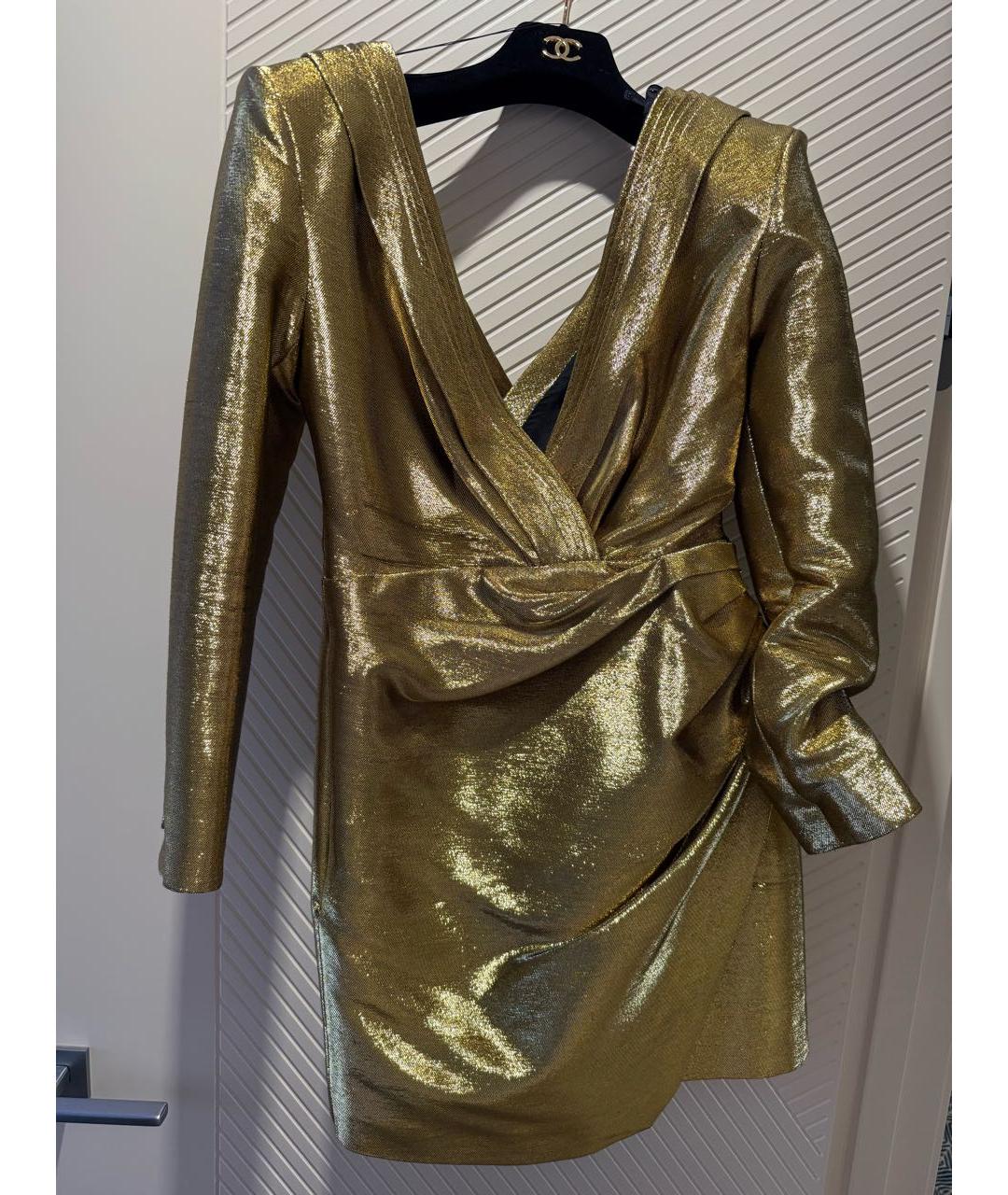 SAINT LAURENT Золотое вечернее платье, фото 4