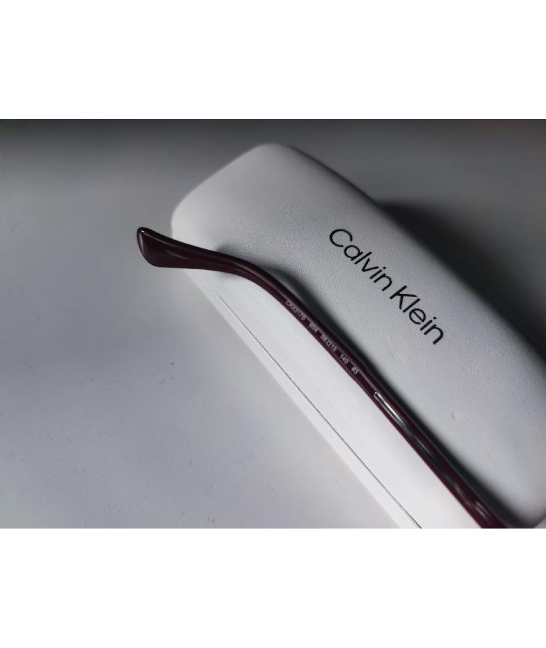CALVIN KLEIN Коричневые пластиковые солнцезащитные очки, фото 5