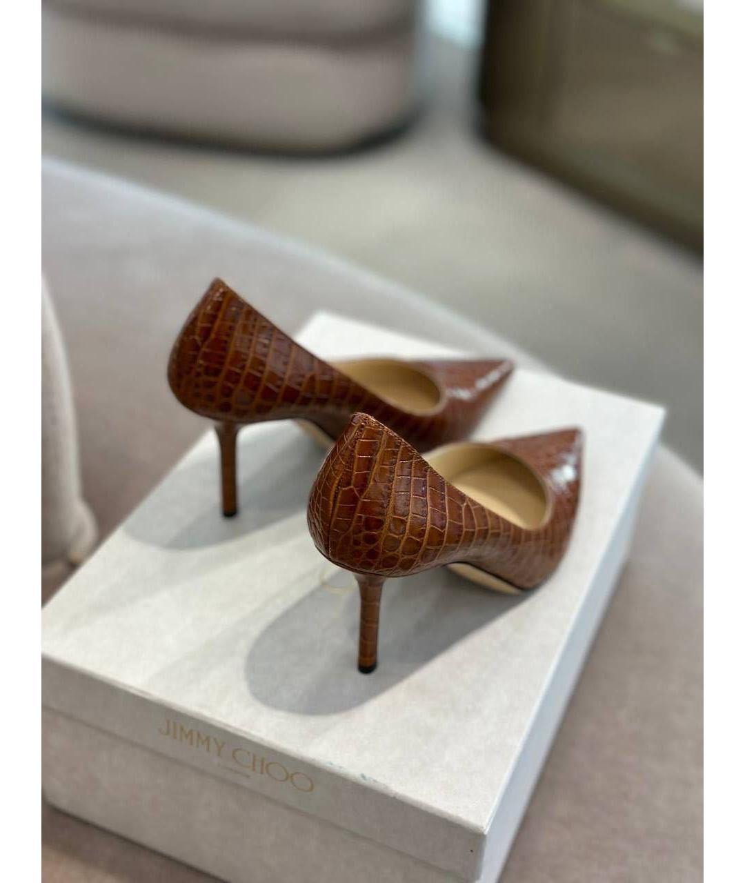 JIMMY CHOO Коричневые кожаные туфли, фото 3