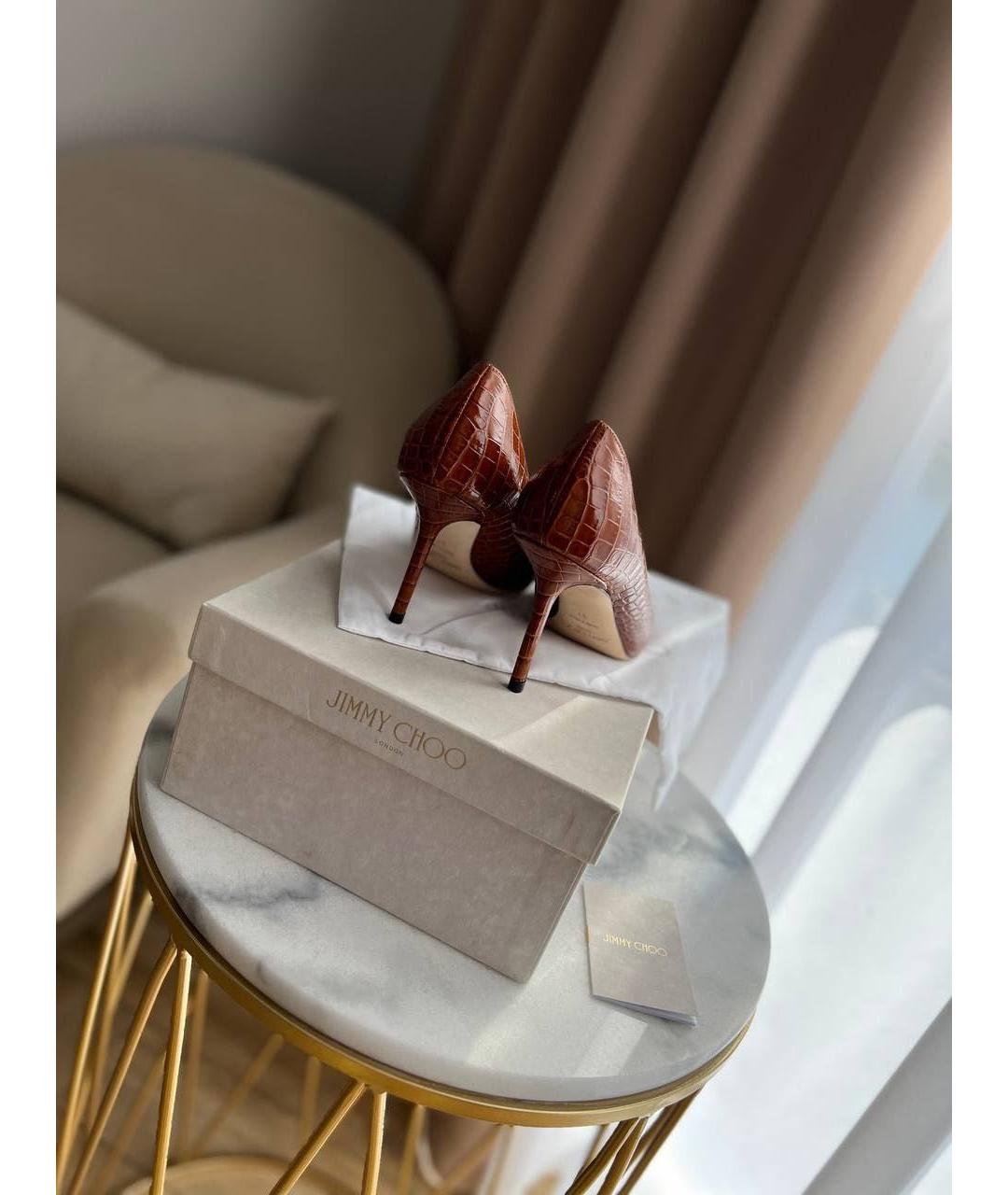 JIMMY CHOO Коричневые кожаные туфли, фото 4