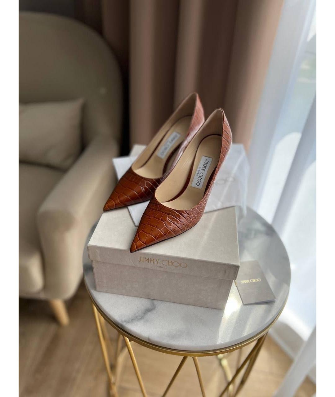 JIMMY CHOO Коричневые кожаные туфли, фото 5