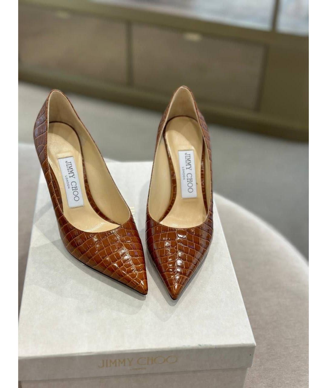 JIMMY CHOO Коричневые кожаные туфли, фото 2