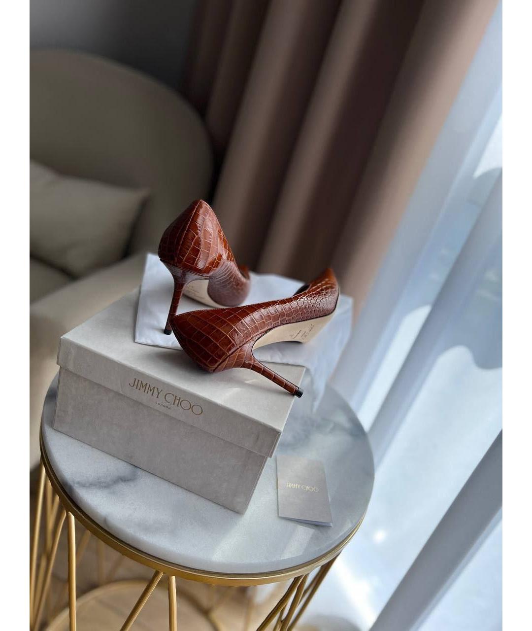 JIMMY CHOO Коричневые кожаные туфли, фото 6