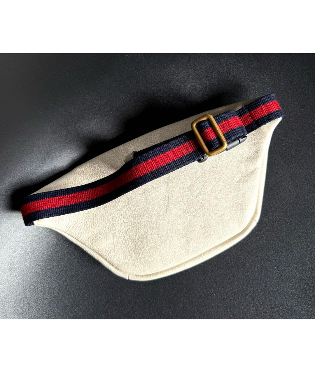 GUCCI Бежевая кожаная поясная сумка, фото 3