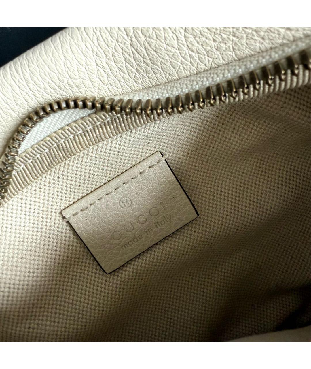 GUCCI Бежевая кожаная поясная сумка, фото 4