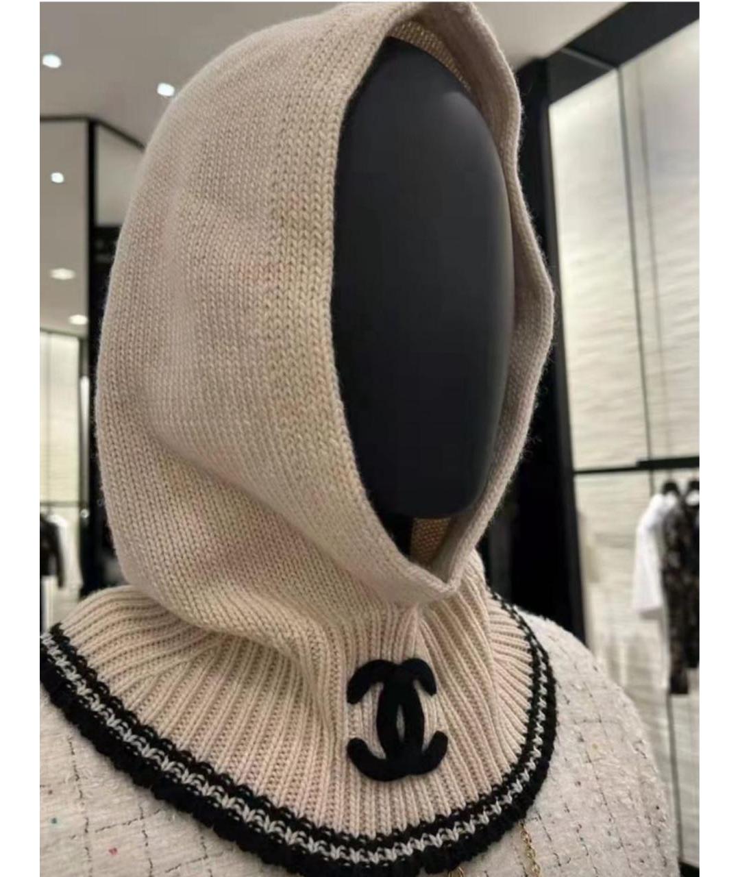 CHANEL Бежевая кашемировая шапка, фото 3