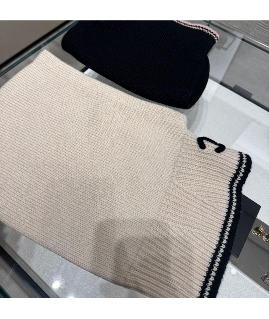 CHANEL Бежевая кашемировая шапка, фото 4
