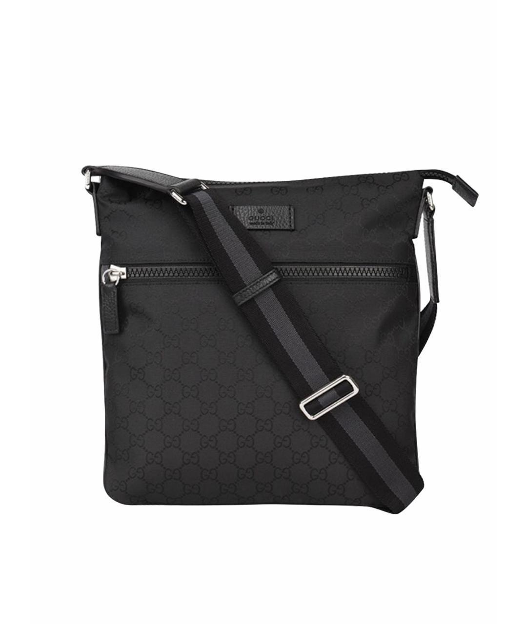 GUCCI Черная тканевая сумка на плечо, фото 1