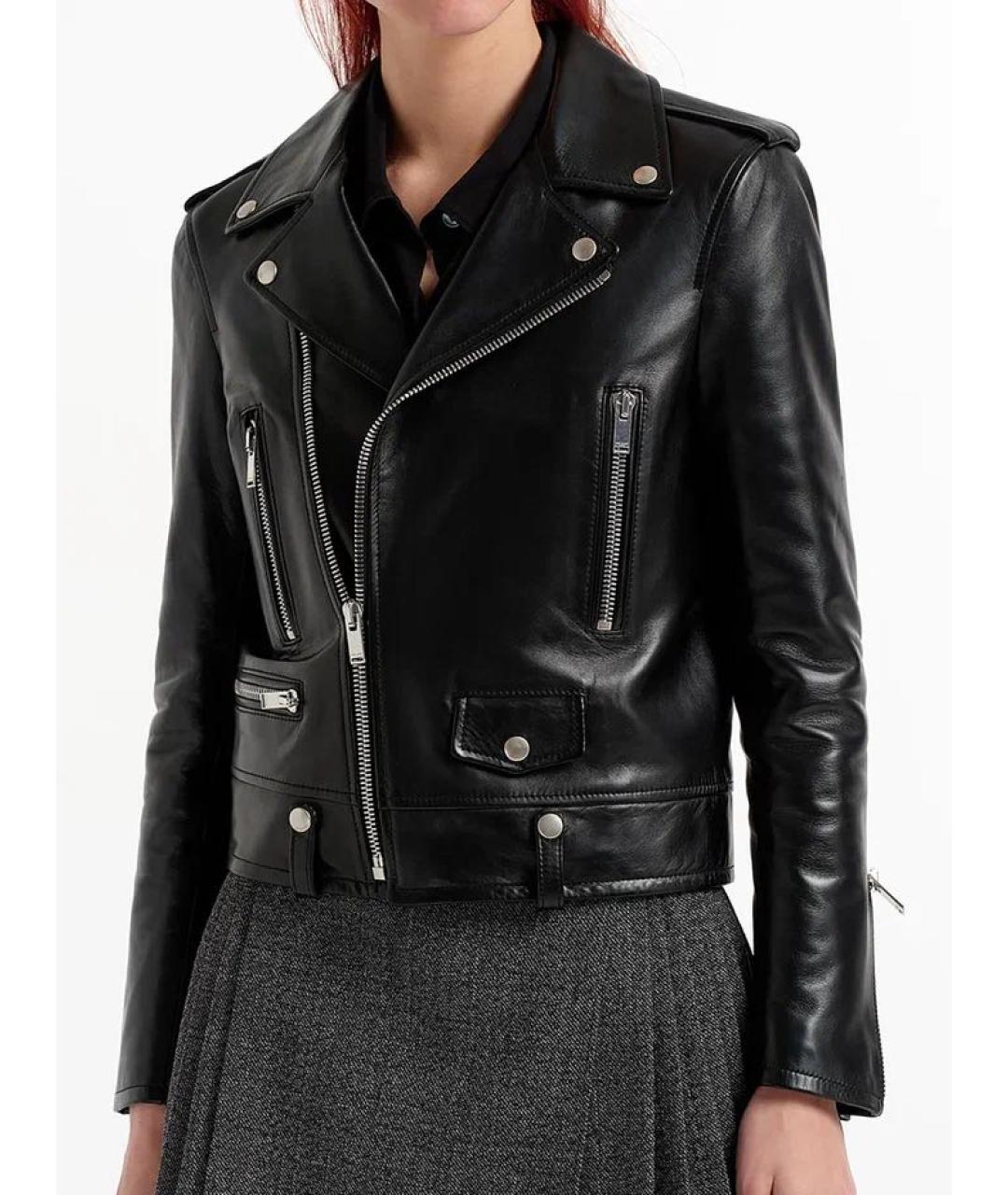 SAINT LAURENT Черная кожаная куртка, фото 7