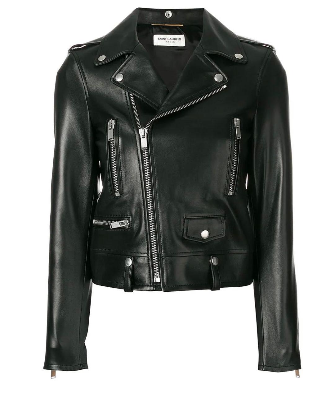 SAINT LAURENT Черная кожаная куртка, фото 1