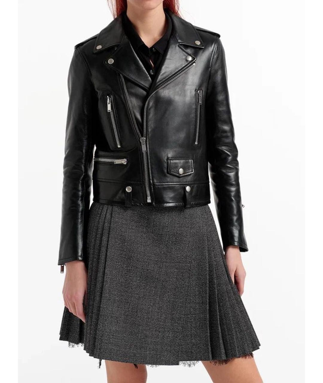 SAINT LAURENT Черная кожаная куртка, фото 4