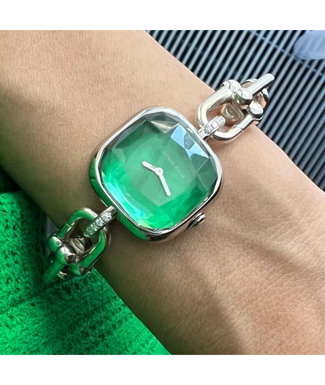TIFFANY&CO Зеленые серебряные часы, фото 5