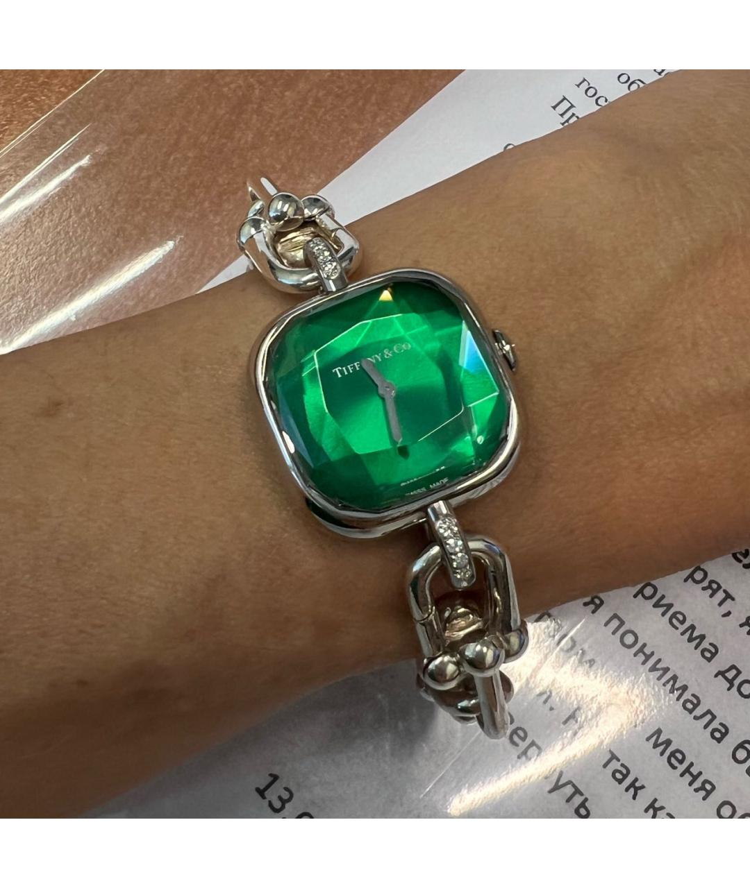 TIFFANY&CO Зеленые серебряные часы, фото 3