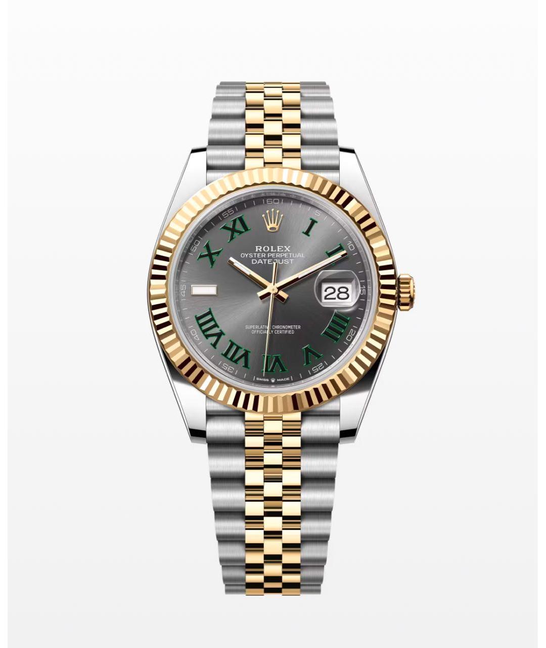 ROLEX Антрацитовые часы из желтого золота, фото 3