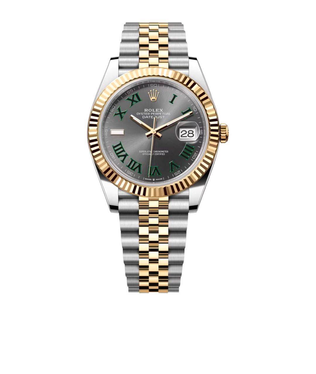 ROLEX Антрацитовые часы из желтого золота, фото 1