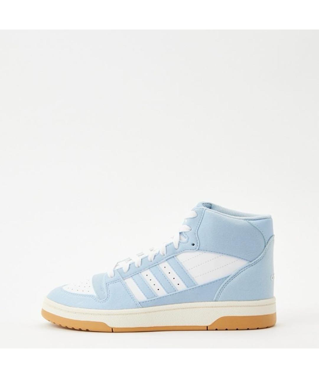 ADIDAS Голубые кожаные высокие кроссовки / кеды, фото 3