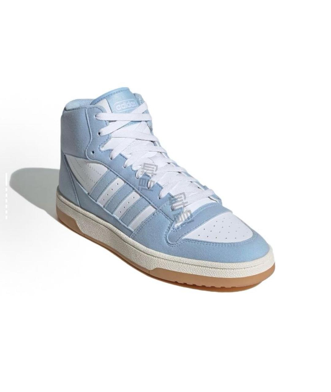 ADIDAS Голубые кожаные высокие кроссовки / кеды, фото 5