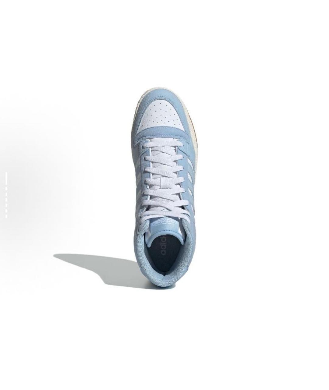 ADIDAS Голубые кожаные высокие кроссовки / кеды, фото 7