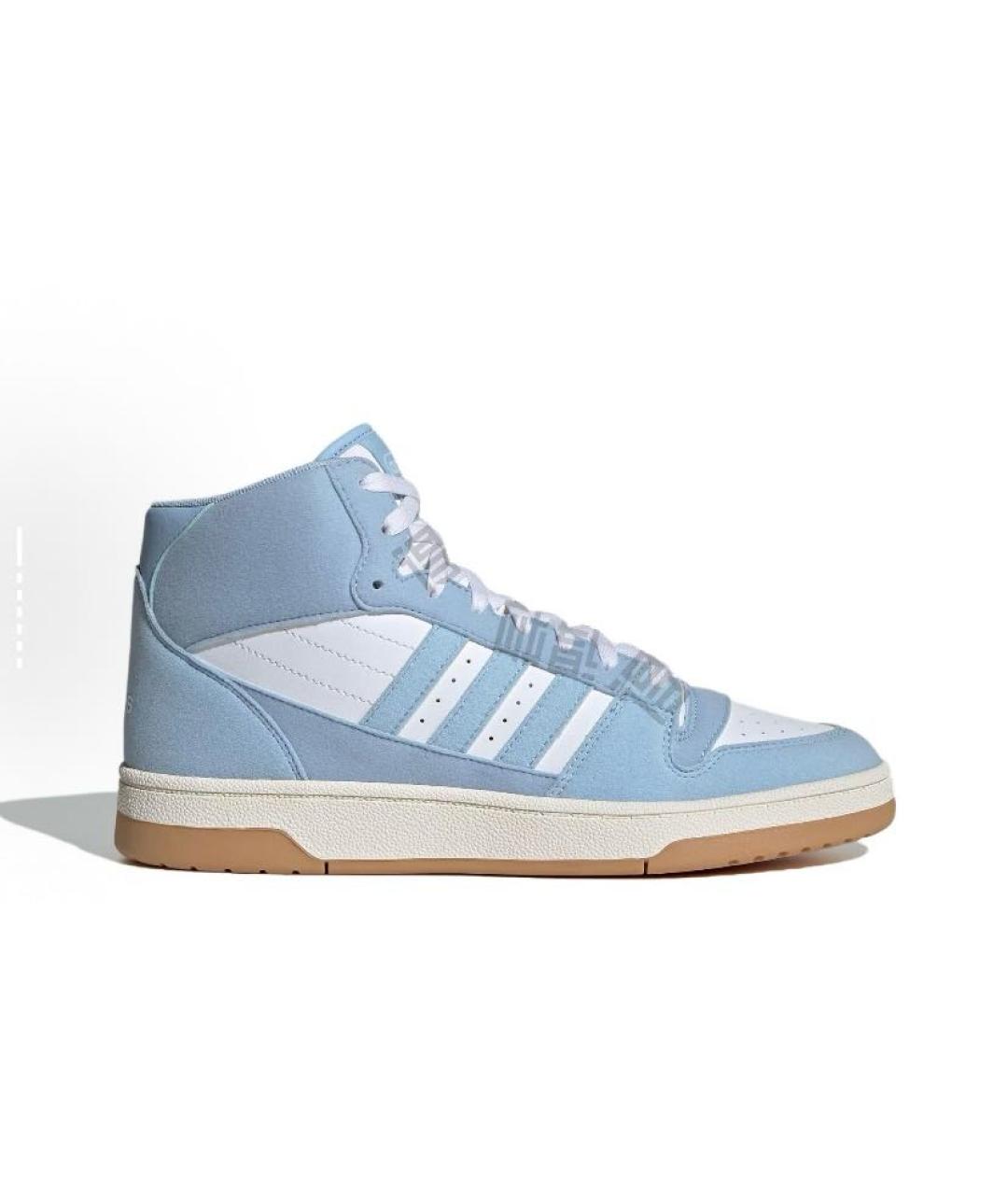 ADIDAS Голубые кожаные высокие кроссовки / кеды, фото 9