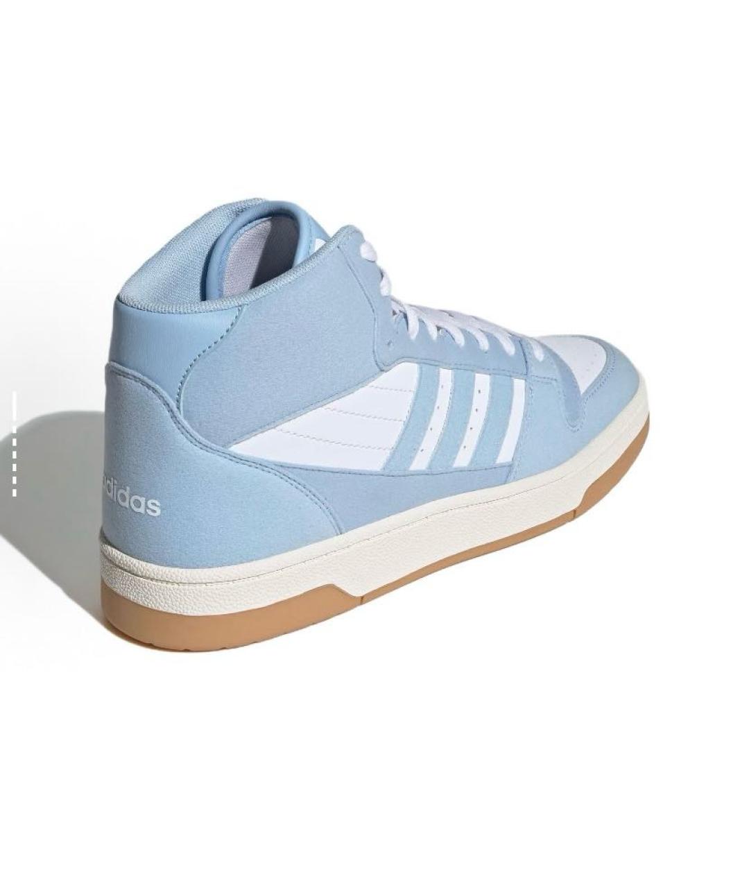 ADIDAS Голубые кожаные высокие кроссовки / кеды, фото 6