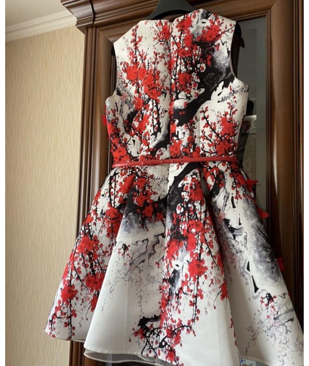 ELISABETTA FRANCHI Мульти полиэстеровое коктейльное платье, фото 3