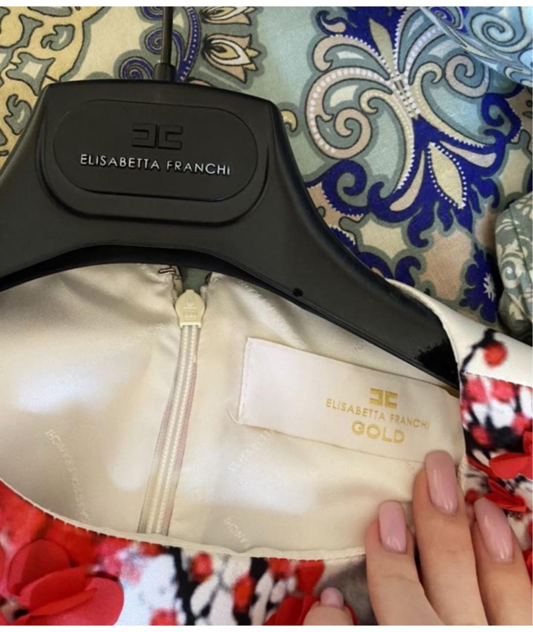 ELISABETTA FRANCHI Мульти полиэстеровое коктейльное платье, фото 4