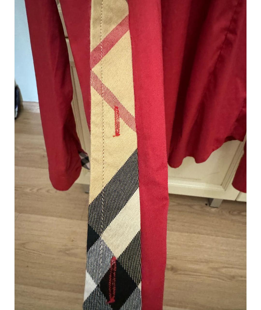 BURBERRY Бордовая хлопковая рубашка, фото 4