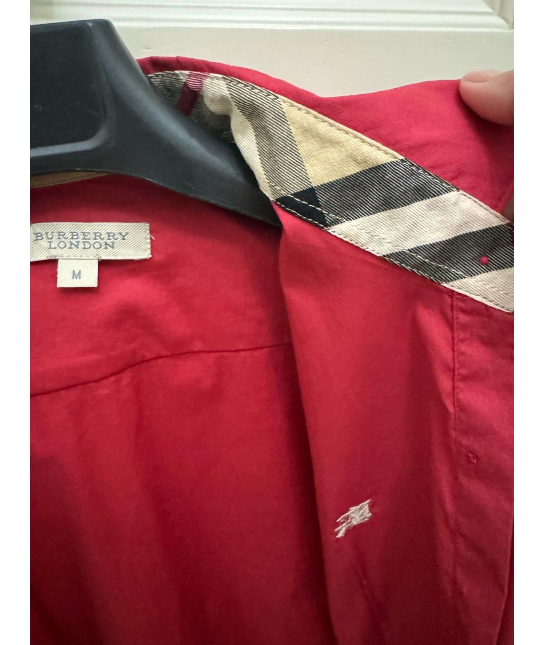 BURBERRY Бордовая хлопковая рубашка, фото 5