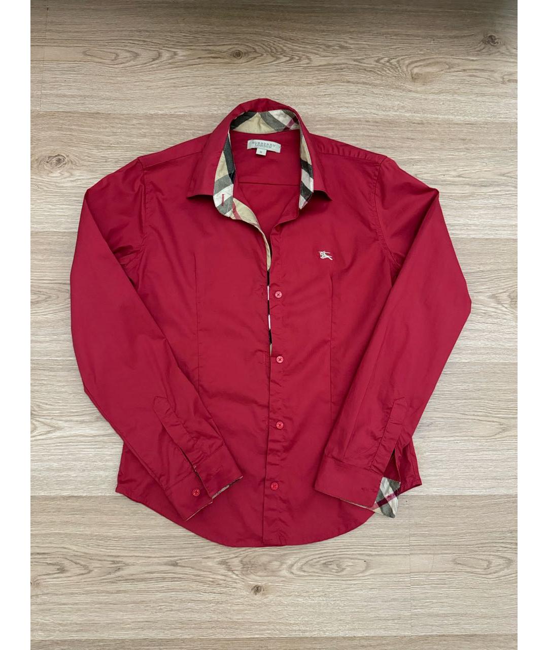 BURBERRY Бордовая хлопковая рубашка, фото 8